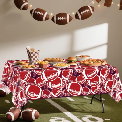 Football Tablecloths for Birthday Party - 4 Pack, 51 x 86 Inch