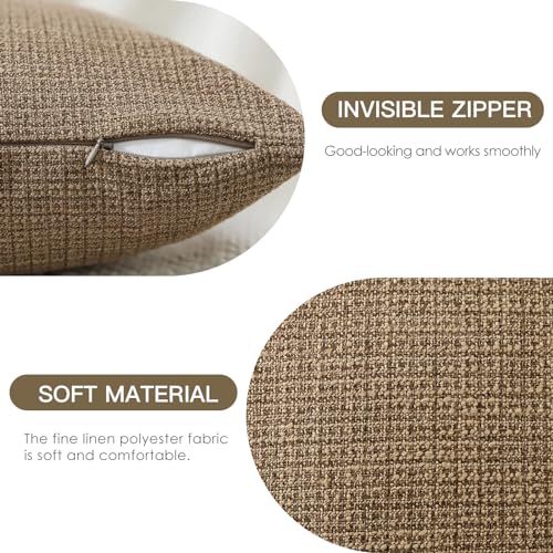 OTOSTAR Pack of 2 Coffee Brown Throw Pillow Covers 12x20 Inch