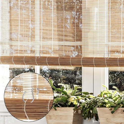20 Metal Clips for Bamboo Blinds - Adjustable Hooks for Wicker Shades
