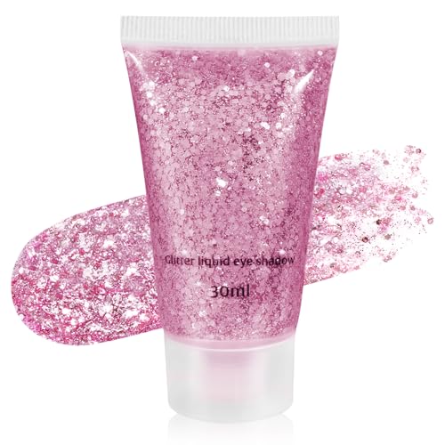 Mysense Pink Body Glitter Gel 30g - Chunky Festival & Concert Makeup