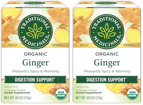 Organic Ginger Herbal Tea - Promotes Healthy Digestion (Pack of 2)