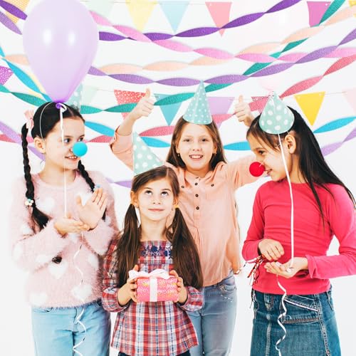 Pastel Crepe Paper Streamers 8-Pack, Pink Purple Blue Party Decorations