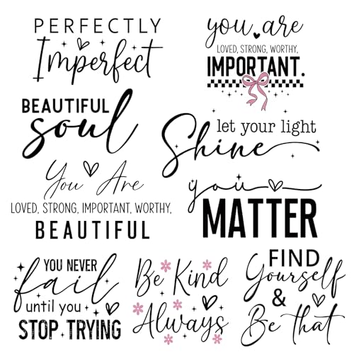 Elegant Inspirational Vinyl Wall Decals - 9 Pcs Peel & Stick