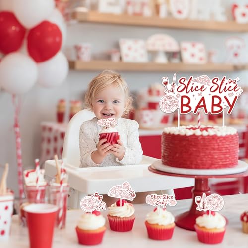 Pizza Themed Cake Topper Set – 13 Pcs for Baby Showers & Parties