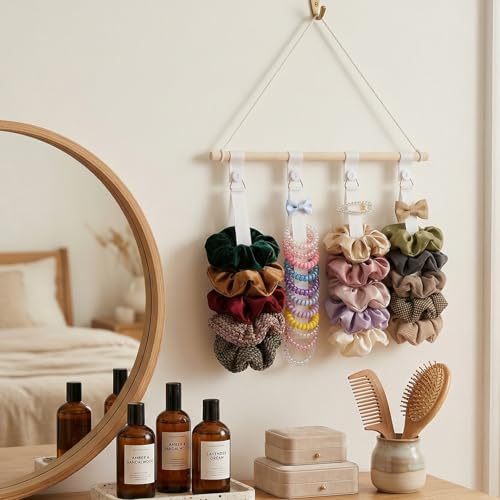 Hair Bow Holder and Scrunchie Organizer Wall Hanging Storage