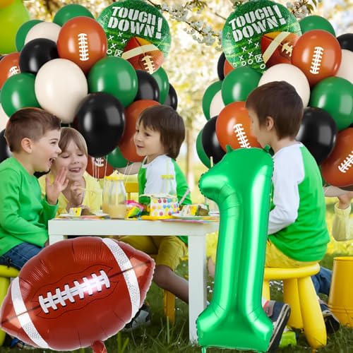 Football Party Decorations Set with Number 1 Balloons