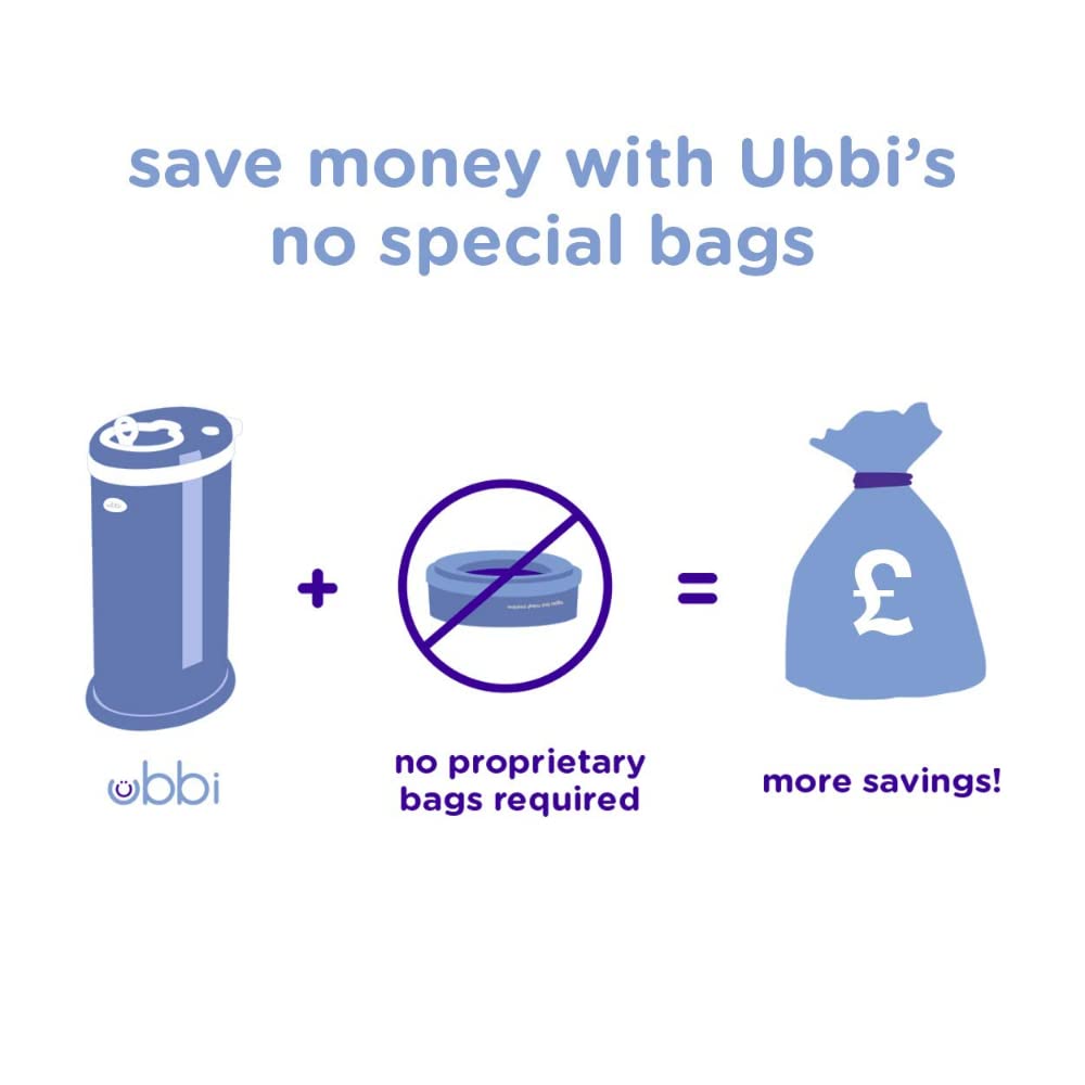 Ubbi Steel Diaper Pail - Odor Locking Design, No Special Bags Needed | Award-Winning Slate Color