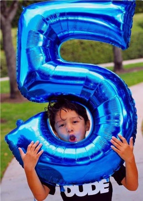 Large Number 5 Birthday Balloon by [Brand Name] - Navy Blue Foil Mylar for 5th, 15th, 25th Celebrations