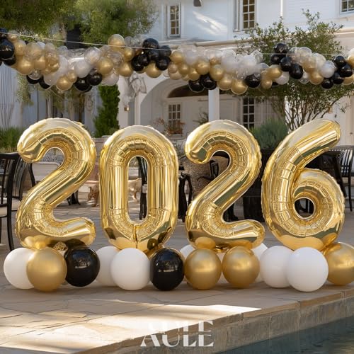 AULE 40 Inch Light Gold Jumbo Number Balloon 1 | Birthday & Anniversary