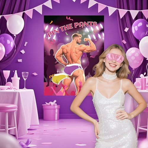 Pin The Pants On The Hunk Bachelorette Party Game with Blindfold