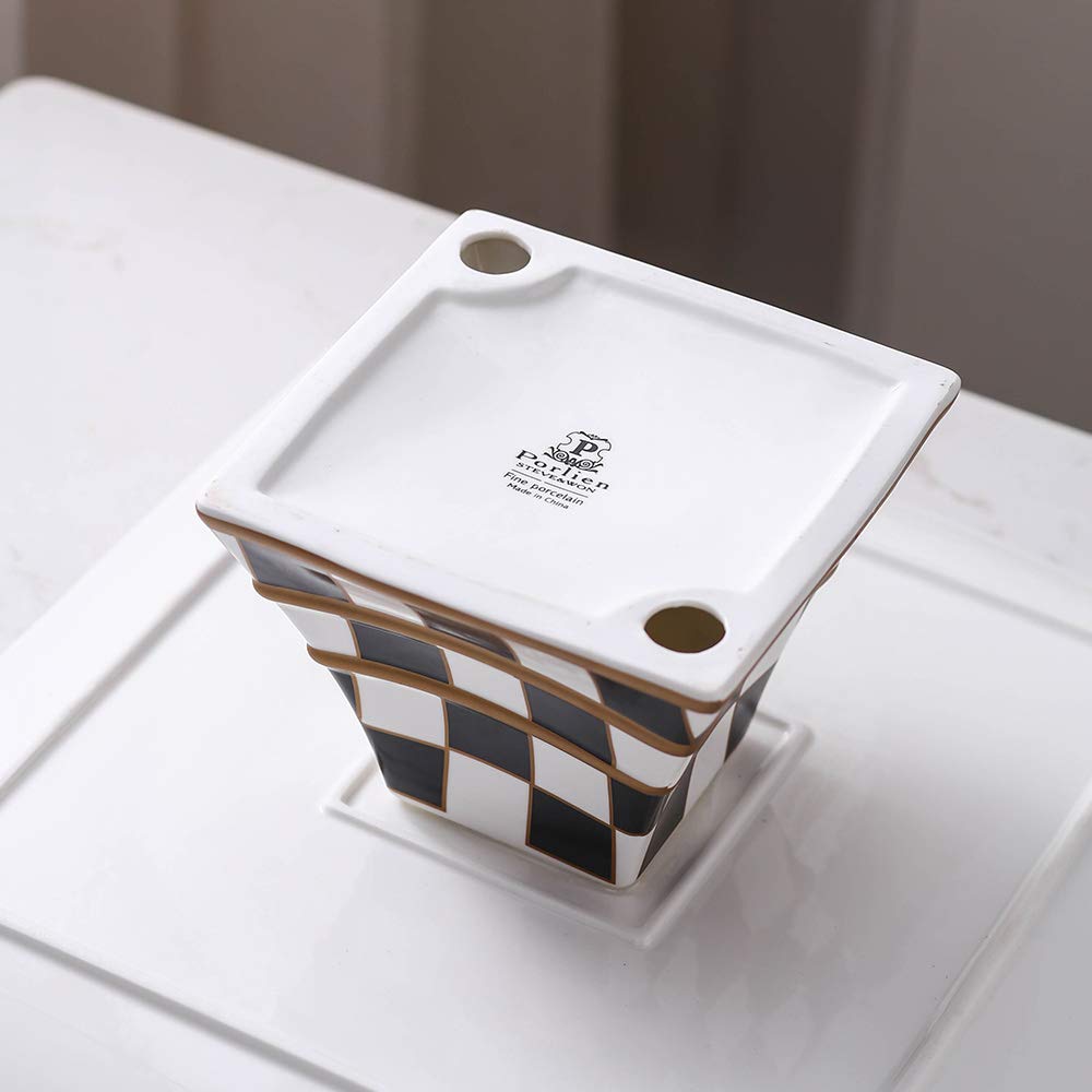 Porlien Checker Pattern 13-inch Cake Stand, Cake Holder, Serving Platter