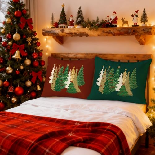 Christmas Decorative Pillow Covers Set of 2 - 20x26 Lumbar Shams