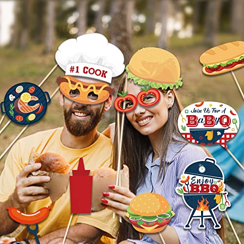 25-Piece Burger BBQ Photo Booth Props Set for Fun Parties