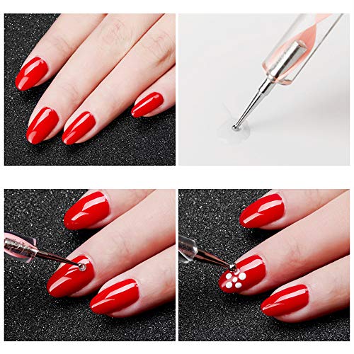 HiMo 5-Piece 2-Way Nail Art Dotting Pen and Manicure Tool Set