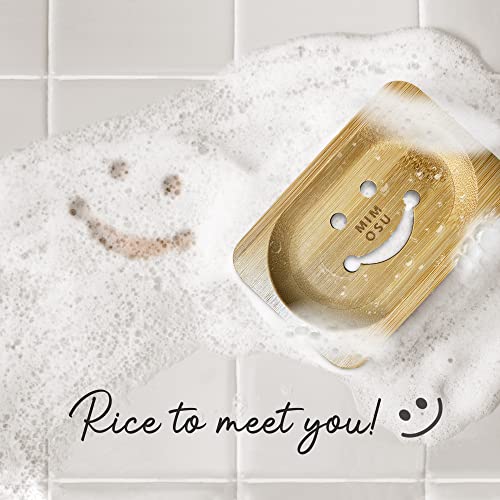 Eco-Friendly Bamboo Soap Dish with Drain - Non-Slip Holder for Bars