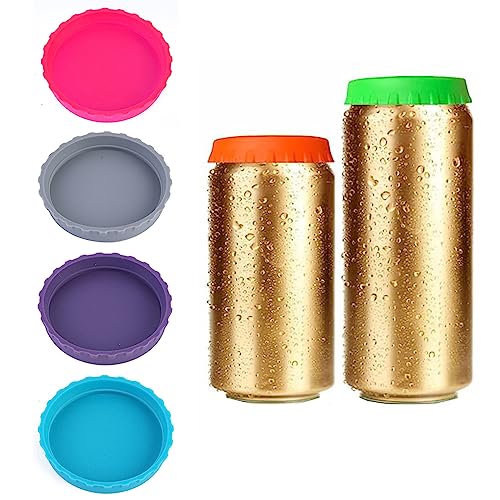 6 Pack Reusable Silicone Can Lids - BPA-Free Drink Covers