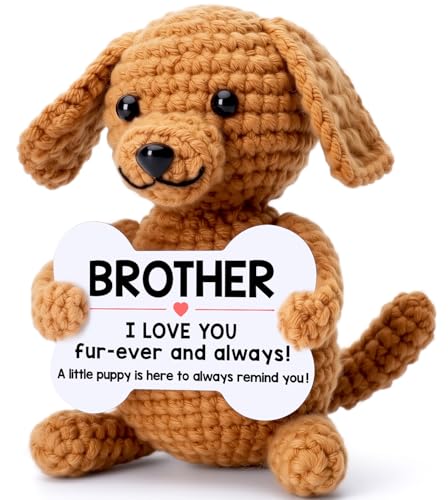 Brother Crochet Dog Gift | Handmade Plush Puppy for Brother
