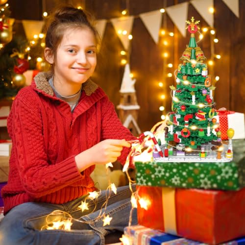 Christmas Tree Building Blocks Advent Calendar 2026 with Over 1600 Pieces - Kids & Adults