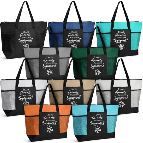 Vet Tech Tote Bags Set - 10 Multicolor Utility Bags for Professionals & Gifts