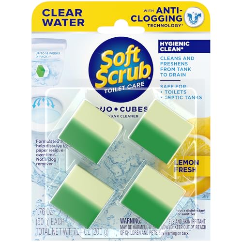 Soft Scrub Lemon Fresh In-Tank Toilet Cleaner Duo-Cubes, 4 Count