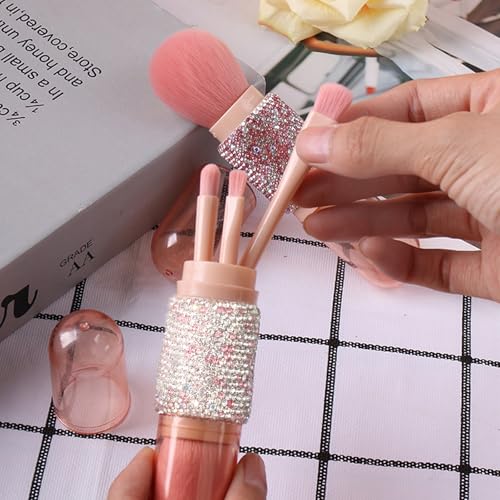 WOKOTO 4-in-1 Rhinestone Nail Dust & Makeup Brush Set