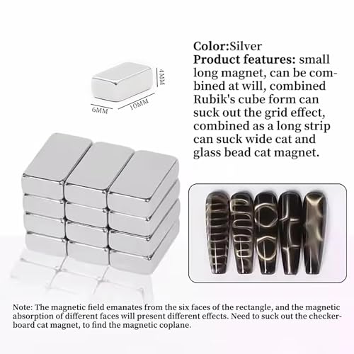 12-Piece Cat Eye Nail Magnet Set for Gel Polish Nail Art Design Tools