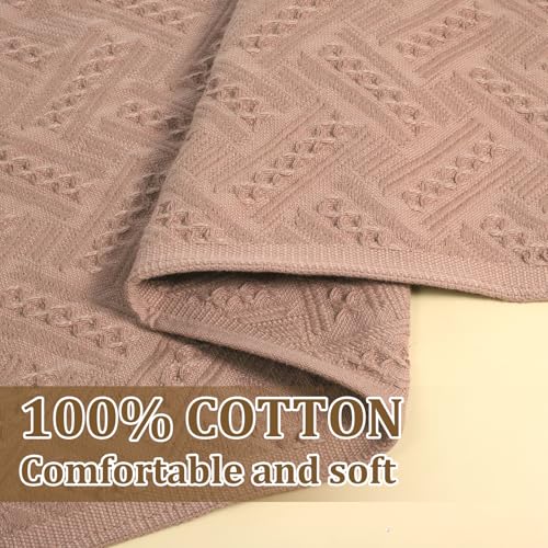 Cobee 2-Piece Cotton Hand Towel Set, Boho Brown Decorative Bathroom Towels