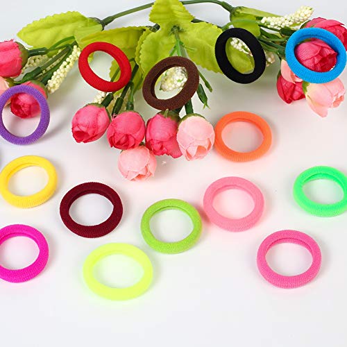 QRTVI Baby Hair Ties Soft Seamless Cotton Ponytail Holders 120 Pcs