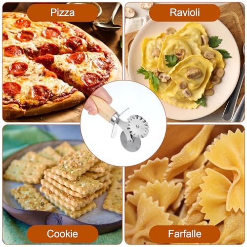 Sibba Double Wheel Ravioli & Pastry Cutter with Wooden Handle
