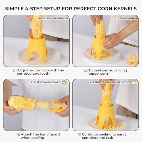 Corn Stripper Peeler Tool – LIIGEMI Non-Slip Kitchen Gadget for Easy Kernel Removal