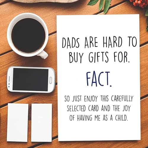 Funny Father's Day Card for Dad with Gold Envelope - 5x7