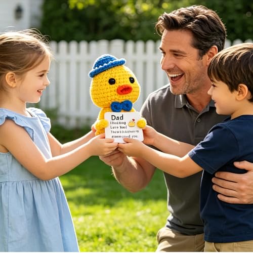 Handmade Crochet Mini Duck for Dad | Funny Birthday Gift