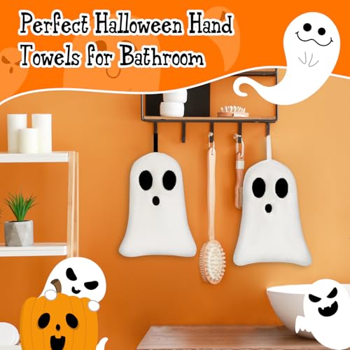 Quera Halloween Ghost Hand Towels Set - 2 Pack, Embroidered