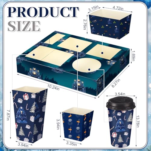 Christmas Movie Night Snack Trays Set - Train Theme Party Supplies, 25 Pieces