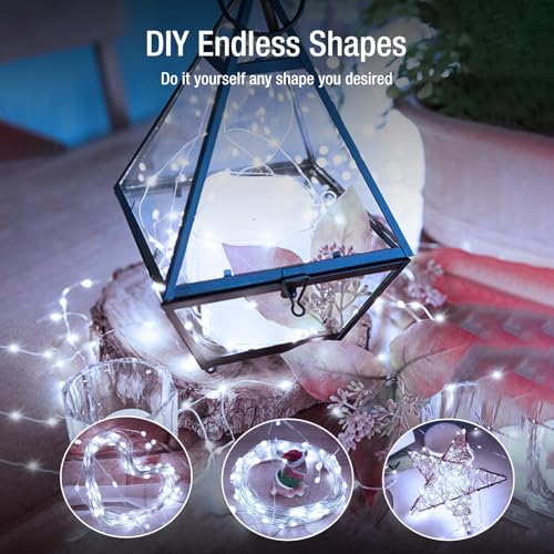 Fairdeer 50 Pack Battery Operated Fairy Lights - 7ft Waterproof Twinkle String Lights with 3 Modes - Cool White