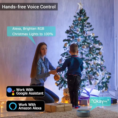 RGB Wi-Fi Smart String Lights - 100 LED 33 Ft Orange & Purple Halloween Lighting with USB-C