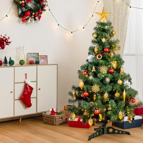 4-Piece Christmas Tree Stand Base Set for Artificial Trees, Sturdy & Rust-Resistant