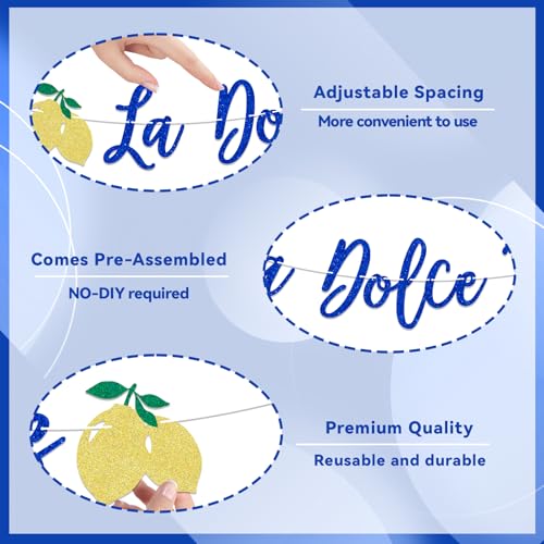 La Dolce Vita Bridal Shower Banner - Italian Lemon Party Decor