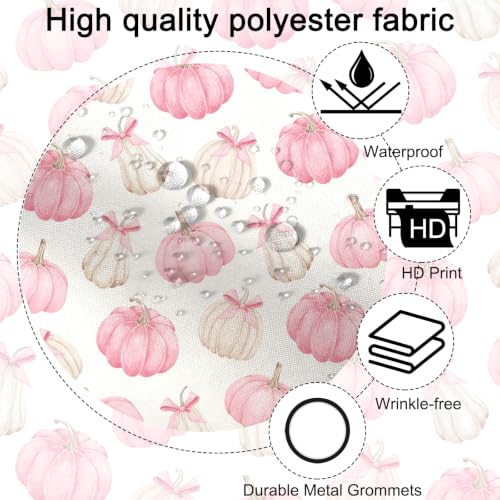 Pink Pumpkins Shower Curtain - 72x72 inch Waterproof Fabric