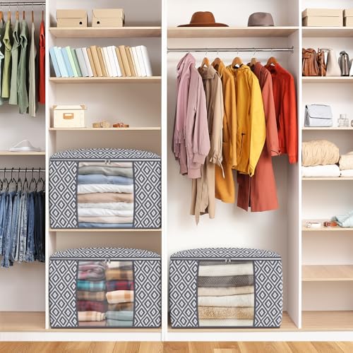 StorageTastic 100L Foldable Clothing Storage Bags - 3 Pack, Gray