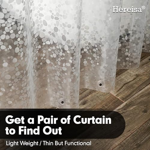 Waterproof 3D Pebble Pattern Shower Curtain Liner with Magnets - 48x72 inches