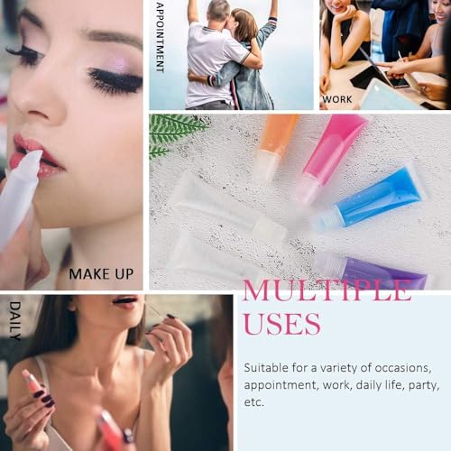 AMORIX 6 Pcs Refillable 5ml Clear Lip Gloss Tubes for DIY Cosmetic Squeeze