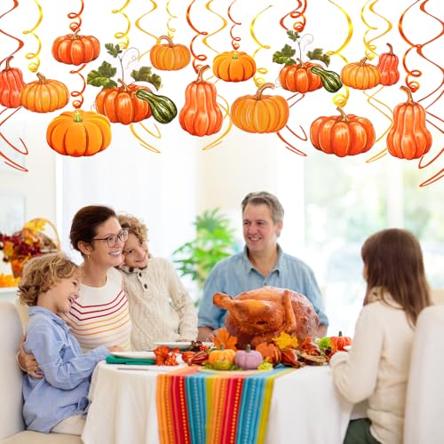 Thanksgiving Pumpkin Hanging Swirls - 18pcs Fall Decorations