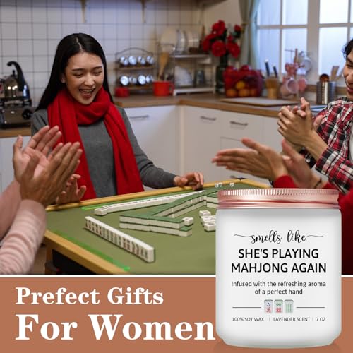 Lavender Scented Candle - Mahjong Themed Gift for Players