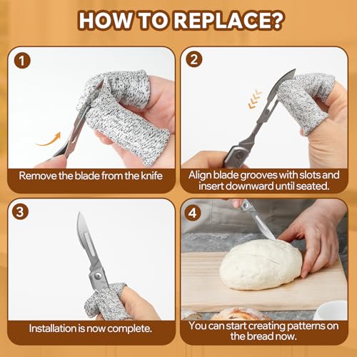 CRUIFU Gray Folding Bread Lame Scoring Tool with 10 Blades