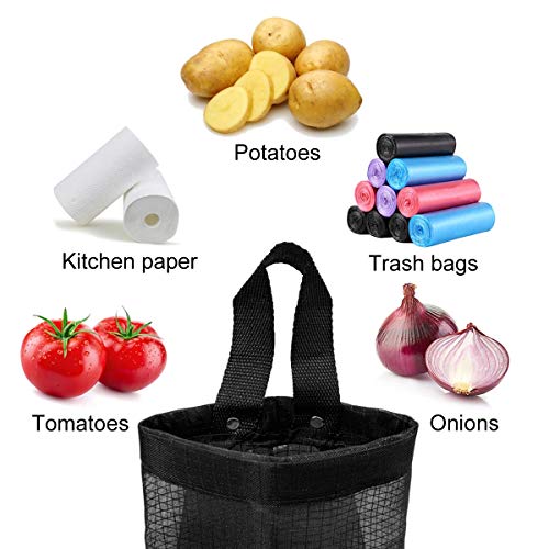 TTSAM Plastic Bag Holder Organizer with Hooks - Durable Mesh Dispenser for Kitchen & Home