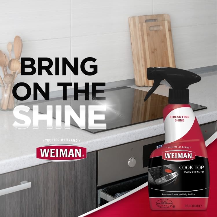 Weiman Glass & Ceramic Cooktop Cleaner - 12 oz Stovetop Polishing Solution