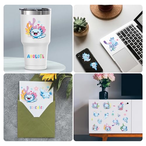 Blue Axolotl Temporary Tattoos - 8 Sheets Cute Salamander Party Favors