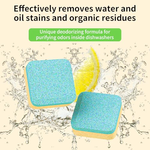 Y-Kelin Dishwasher Cleaner & Deodorizer Tablets - 24 Pack, Lemon Scent