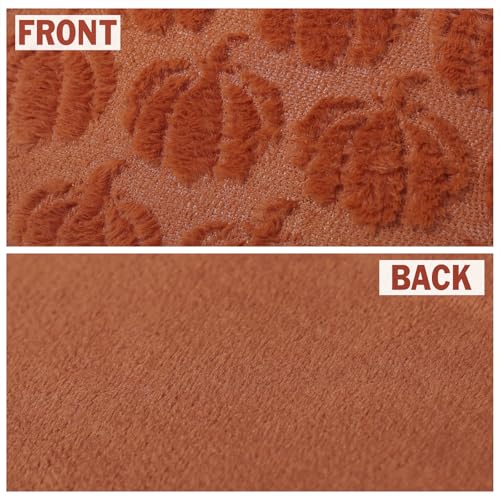 Robvobe Fall Pumpkin Pillow Covers 18x18 Set of 2 Autumn Decor Plush Jacquard